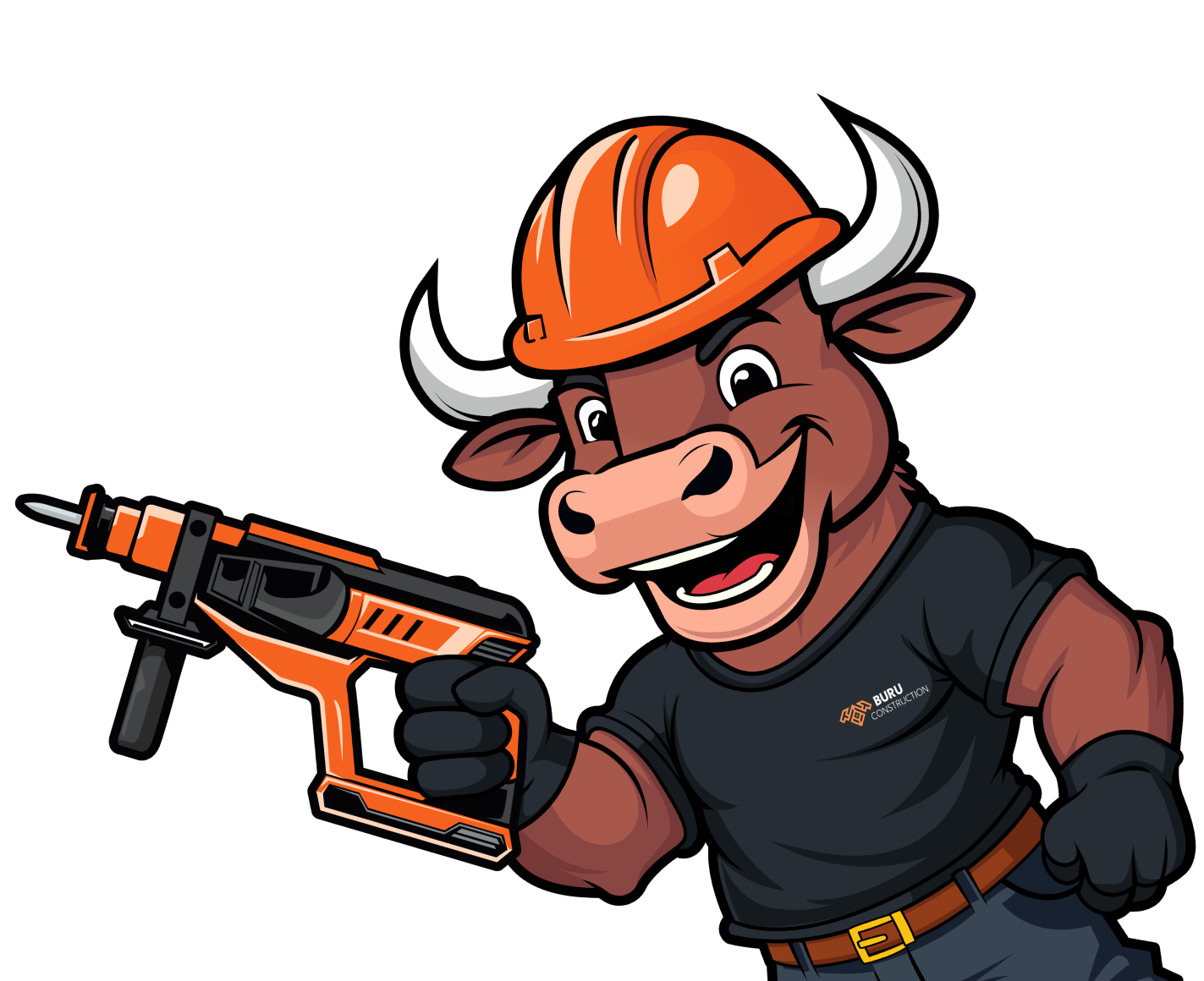 Bull drill cartoon